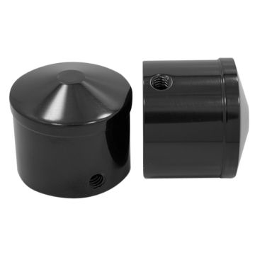 Smooth Gloss Black Front Axle Nut Covers for 2008-2013 Harley-Davidson Touring Models