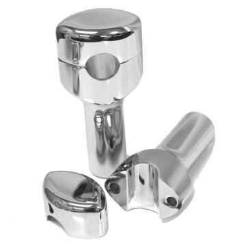 Chrome 4" Rise, 1 1/2" Mount, Smooth Risers for Harley-Davidson
