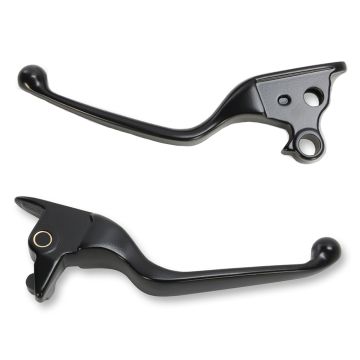 Satin Black Smooth Wide Blade Levers for 2015-2017 Harley-Davidson Softail models with clutch cable
