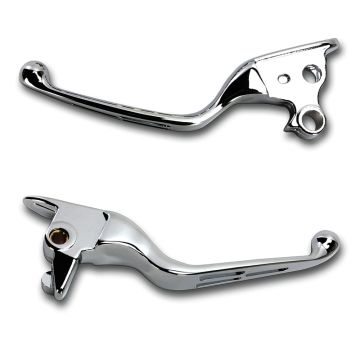 Chrome Slotted Wide Blade Levers for 2015-2017 Harley-Davidson Softail models with clutch cable