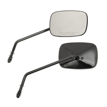 Black Long 5" Stem Stock Style Teardrop Mirrors for Harley Davidson