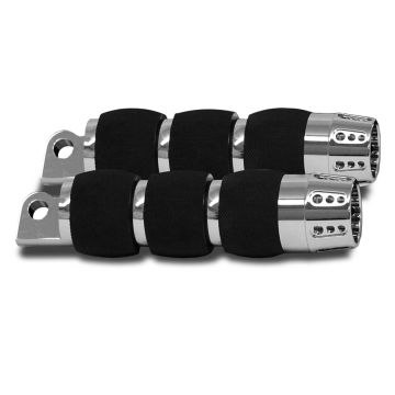 RC Components Gatlin Chrome Cushion Foot Peg set for 1986 & Newer Harley-Davidson Touring and Softail Models