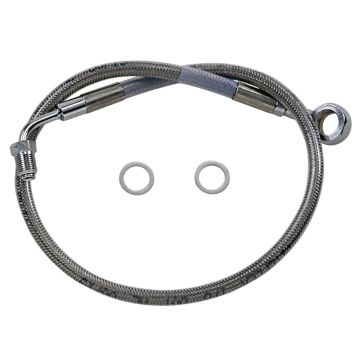 Front Stainless Braided Stock Length Brake Line for 2018 and Newer Harley-Davidson Softail Heritage Classic, Street Bob and 2018-2020 Low Rider models with ABS brakes