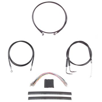 Black Vinyl Coated +4" Cable and Line Complete Kit for 2003-2006 Harley-Davidson Softail Deuce CVO and Fat Boy CVO models