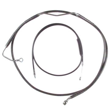 Black +10" Cable Brake Line Bsc Kit for 2008-2013 Harley-Davidson Touring models with ABS brakes