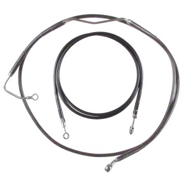 Black +12" Cable & Brake Line Bsc Kit for 2014-2015 Harley-Davidson Street Glide, Road Glide, Ultra Classic and Limited models with ABS brakes