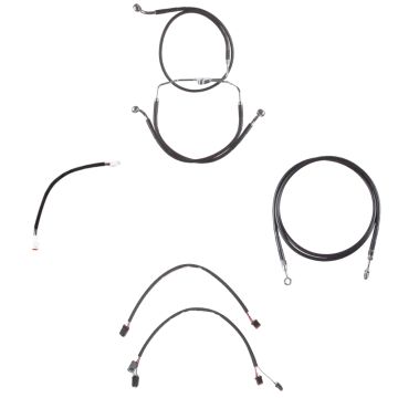 Complete Black Hydraulic Line Kit for 18" Handlebars on 2016 & Newer Harley-Davidson Street Glide, Road Glide models without ABS brakes