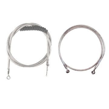 Stainless +2" Cable & Brake Line Bsc Kit for 2018 & Newer Harley-Davidson Softail Models without ABS brakes
