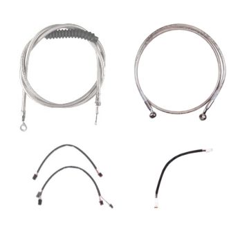 Complete Stainless Cable Brake Line Kit for 18" Handlebars on 2018 & Newer Harley-Davidson Softail Models without ABS Brakes