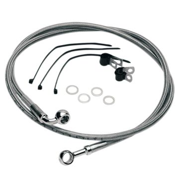 +4" Over Stock Front Stainless Braided Brake Line for 1990-1999 Harley-Davidson Softail FXST & 1993-2005 Dyna FXDWG models