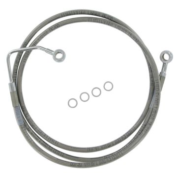 Front Stainless Braided Stock Length Upper ABS Brake Line for 2008 Harley-Davidson Road King models with ABS brakes
