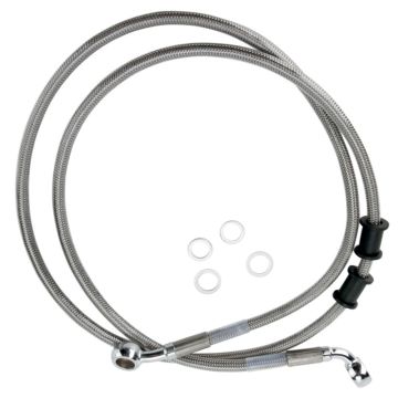 +8" Over Stock Front Stainless Braided Brake Line for 2008-2009 Harley-Davidson Dyna Low Rider models