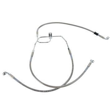 Front Stainless Braided Stock Length Brake Line for 2008 & Newer Harley-Davidson Dyna Fat Bob models