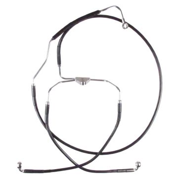 Front Black Vinyl Coated Stock Length Lower ABS Brake Line for 2009-2013 Harley-Davidson Touring models with ABS brakes
