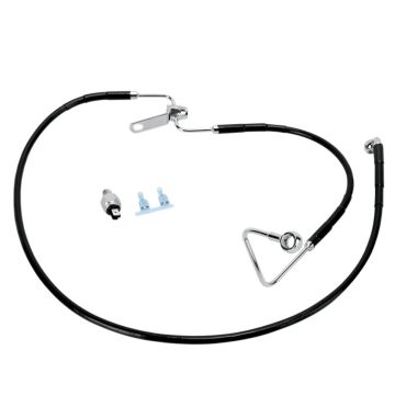 Rear Black Vinyl Coated Stock Length Brake Line for 2011 and Newer Harley-Davidson Softail models without ABS brakes