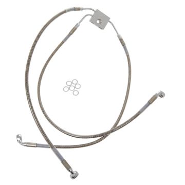 +6" Over Stock Front Stainless Braided Upper ABS Brake Line for 2012 & Newer Harley-Davidson Dyna Fat Bob with ABS brakes