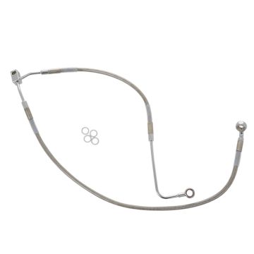 Front Stainless Braided Stock Length Lower ABS Brake Line for 2011 and Newer Harley-Davidson Softail models with ABS brakes