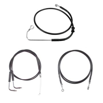Basic Black Vinyl Coated +2" Cable and Line Kit for 2011-2015 Harley-Davidson Softail CVO models with a hydraulic clutch and ABS brakes