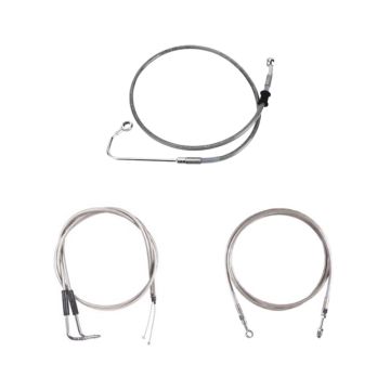 Basic Stainless Braided Cable and Line Kit for 18" Handlebars on 2011-2015 Harley-Davidson Softail CVO models with a hydraulic clutch and ABS brakes