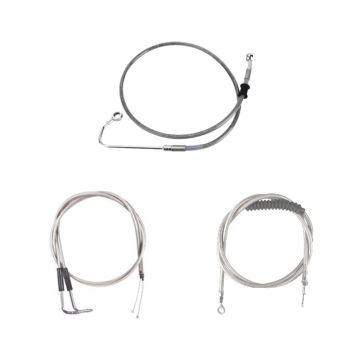 Stainless +2" Cable & Brake Line Bsc Kit for 2011-2015 Harley-Davidson Softail with ABS brakes