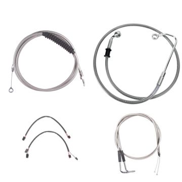 Stainless +2" Cable & Brake Line Cmpt Kit for 2011-2015 Harley-Davidson Softail with ABS brakes