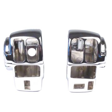 Chrome Handlebar Switch Housings for 2008-2013 Harley-Davidson Touring models with Cruise Control & AM/FM Radio