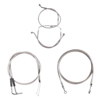 Basic Stainless Braided Clutch and Brake Line Kit for 18" Handlebars on 2004-2007 Harley-Davidson Electra Glide Classic SE and Ultra Classic SE Models with Cruise Control