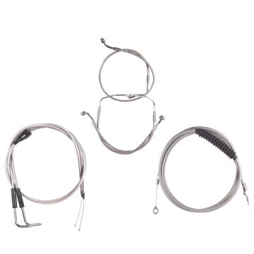 Stainless +2" Cable & Brake Line Bsc Kit for 2007 Harley-Davidson Touring models with Cruise Control