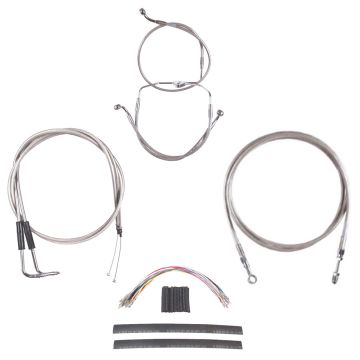 Complete Stainless Braided Clutch and Brake Line Kit for 16" Handlebars on 2004-2007 Harley-Davidson Electra Glide Classic SE and Ultra Classic SE Models with Cruise Control