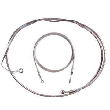 Basic Stainless Braided Clutch Brake Line Kit for 14" Handlebars on 2008-2013 Harley-Davidson Touring Screaming Eagle and CVO models with ABS Brakes