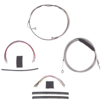 Stainless +8" Cable Brake Line Cmpt Kit for 2008-2013 Harley-Davidson Touring models with ABS brakes