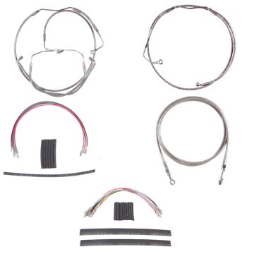 Master Stainless Braided +8" Clutch Brake Line Kit for 2008-2013 Harley-Davidson Touring Screaming Eagle and CVO models with ABS brakes