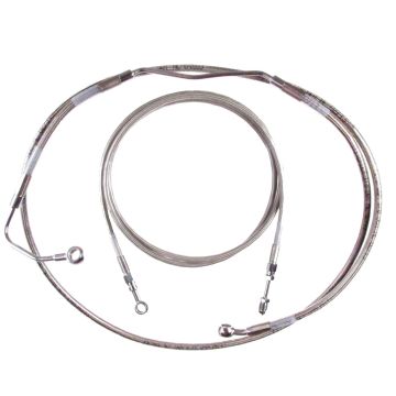 Basic Stainless Clutch Brake Line Kit for Stock Handlebars on 2017 and Newer Harley-Davidson Road King Models with ABS Brakes