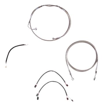 Stainless +2" Cable & Brake Line Cmpt Kit for 2016 & Newer Harley-Davidson Street Glide, Road Glide, Ultra Classic and Limited models with ABS brakes