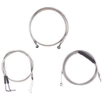 Basic Stainless Cable Brake Line Kit for Stock Handlebars on 2006 & Newer Harley-Davidson Dyna Models without ABS Brakes