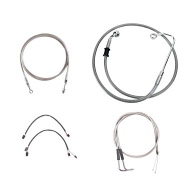 Complete Stainless Braided Cable and Line Kit for 18" Handlebars on 2011-2015 Harley-Davidson Softail CVO models with a hydraulic clutch and ABS brakes