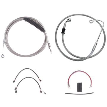 Complete Stainless Cable Brake Line Kit for 14" Handlebars on 2016-2017 Harley-Davidson Softail Models with ABS Brakes