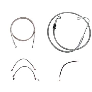 Complete Stainless Braided Clutch and Brake Line Kit for 18" Handlebars on 2016-2017 Harley-Davidson Softail Breakout CVO models with a hydraulic clutch and with ABS brakes