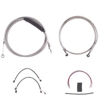 Stainless +8" Cable & Brake Line Cmpt Kit for 2016-2017 Harley-Davidson Softail Models without ABS brakes