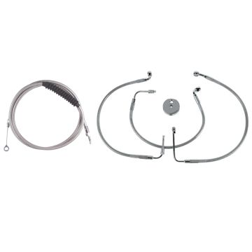 Basic Stainless Cable Brake Line Kit for 18" Handlebars on 2018-2019 Harley-Davidson Softail Fat Bob models without ABS Brakes