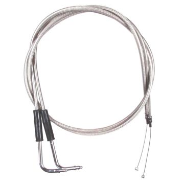 Stainless Braided +2" Throttle Cable Set for 1996-2000 Harley-Davidson Softail Fatboy models
