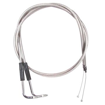 Stainless Braided +6" Throttle Cable Set for 1993-1995 Harley-Davidson Dyna Super Glide & Low Rider models