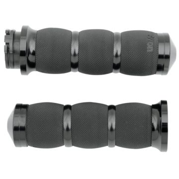 Avon Air Cushioned Black 3-Ring Grips for 2008 & Newer Harley-Davidson Touring models