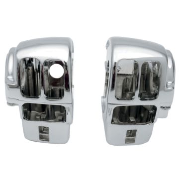 Chrome Handlebar Switch Housings for 1997-2013 Harley-Davidson Touring models with AM-FM radio only