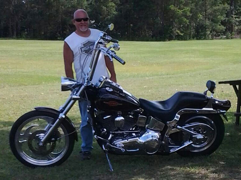 1996 Softail with 16 inch chrome HCC Ape Hangers Prewired Plug & Play D...